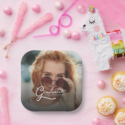 Abschluss 2025 Foto Script-Party Pappteller (Party)