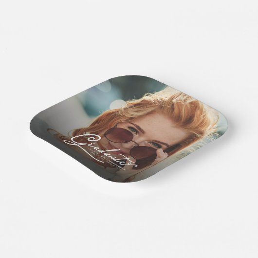 Abschluss 2025 Foto Script-Party Pappteller (Gewinkelt)