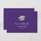 Abschluss 2025 Foto Silberner Glitzer Grad Lila Dankeskarte (Vorne/Hinten)