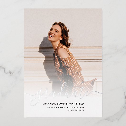 Abschluss 2025 Foto Silver Foil Ankündigung (Vorderseite)