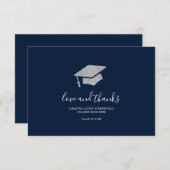 Abschluss 2025 Foto Silver Script Grad Dankeskarte (Vorne/Hinten)