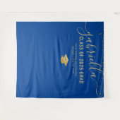 Abschluss 2025 Foto Stand Selfie Hintergrund Blau Wandteppich (Vorderseite (Horizontal))