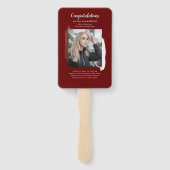 Abschluss 2025 Foto White Rose Gold Grad Fächer (Rückseite)