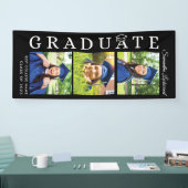 Abschluss 2025 FotoCollage Black and White Grad Banner (Messe)