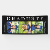 Abschluss 2025 FotoCollage Black and White Grad Banner (Horizontal)