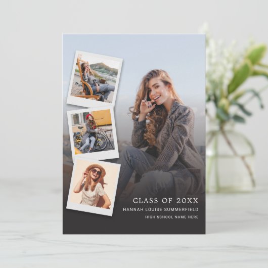 Abschluss 2025 FotoCollage Moderne Ankündigung (Stehend Vorderseite)