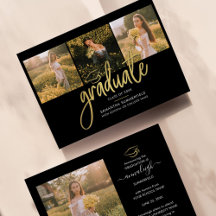 Abschluss 2025 Fotocollage Script Black Gold