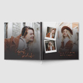 Abschluss 2025 Fotocollage Script Rose Gold Gästebuch (Voll)