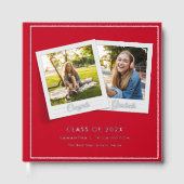 Abschluss 2025 Fotos Grad Party Silberfolie Gästebuch (Vorderseite)