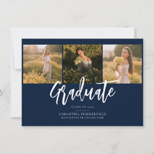 Abschluss 2025 Fotos Navy Blue Grad Bekanntgabe