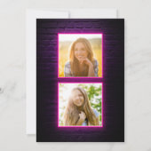 Abschluss 2025 Fotos Rosa Neon Graduate Party Einladung (Rückseite)