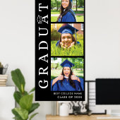 Abschluss 2025 Fotos Schwarz/Weiß Grad Poster (Heimbüro)