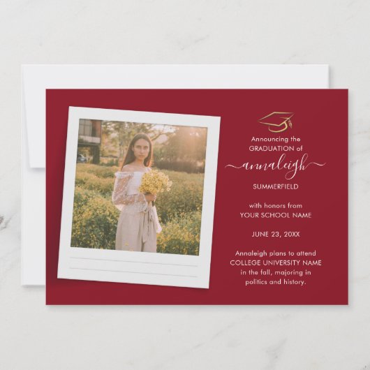 Abschluss 2025 Fotos Script Modern Ankündigung (Rückseite)