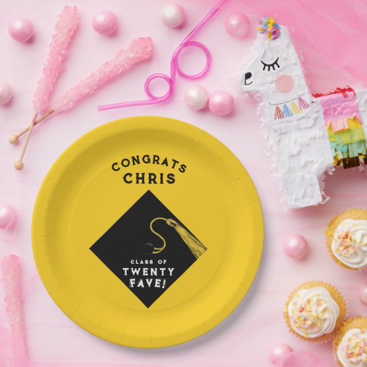 Abschluss 2025 Gelb Pappteller (Party)