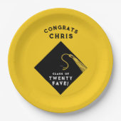 Abschluss 2025 Gelb Pappteller (Vorderseite)