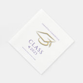 Abschluss 2025 Gold Cap Grad Typografie Party Serviette (Ecke)