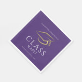 Abschluss 2025 Gold Cap Lila Grad Party Paper Serviette (Ecke)