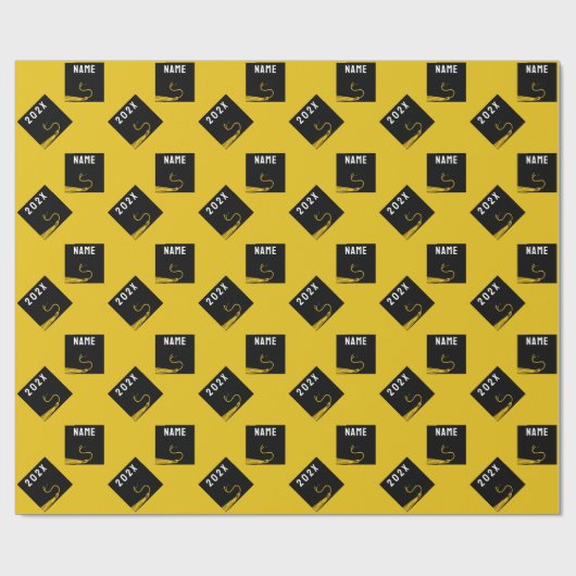 Abschluss 2025 Gold-Geschenk Geschenkpapier (Flach)