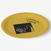 Abschluss 2025 Gold Pappteller (Schrägansicht)