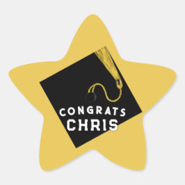 Abschluss 2025 Gold Stern-Aufkleber