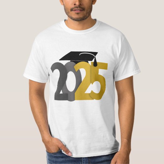 Abschluss 2025: Gold und Grau T-Shirt (Vorderseite)