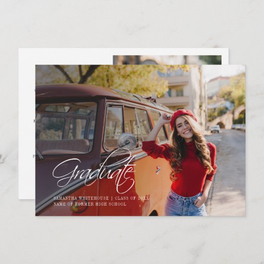 Abschluss 2025 Grad Foto Ankündigung (Vorne/Hinten)