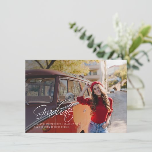 Abschluss 2025 Grad Foto Ankündigung (Stehend Vorderseite)