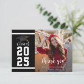 Abschluss 2025 Grad Foto Dankeschön Karte (Stehend Vorderseite)