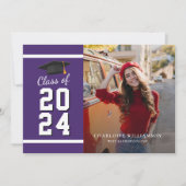 Abschluss 2025 Grad Foto Lila und weiß Ankündigung (Vorderseite)