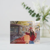 Abschluss 2025 Grad Foto Moderne Uni Ankündigungspostkarte (Stehend Vorderseite)