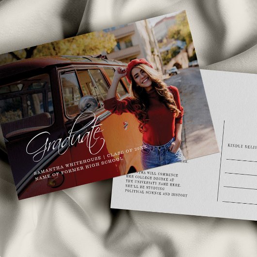 Abschluss 2025 Grad Foto Moderne Uni Ankündigungspostkarte