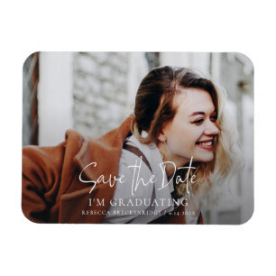 Abschluss 2025 Grad Foto Save the Date Magnet