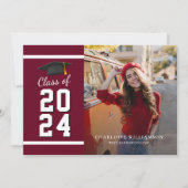 Abschluss 2025 Grad Fotos Burgund Graduate Ankündigung (Vorderseite)