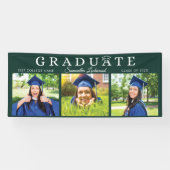 Abschluss 2025 Grad Fotos Green Script Party Banner (Horizontal)