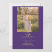 Abschluss 2025 Grad Fotos Lila Skript Ankündigung (Rückseite)