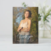 Abschluss 2025 Grad Fotos Moderner Abschluss Dankeskarte (Stehend Vorderseite)