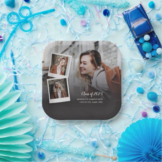 Abschluss 2025 Grad Fotos Party Pappteller (Party)