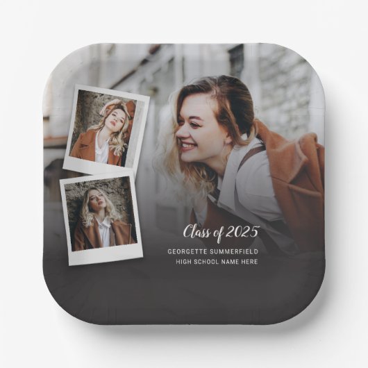 Abschluss 2025 Grad Fotos Party Pappteller (Vorderseite)