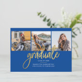 Abschluss 2025 Grad Fotos Script Modern Ankündigung (Stehend Vorderseite)