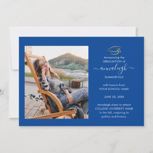 Abschluss 2025 Grad Fotos Script Modern Ankündigung (Rückseite)