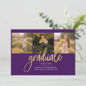 Abschluss 2025 Grad Fotos Skript Lila Ankündigung (Stehend Vorderseite)