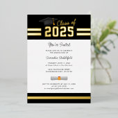 Abschluss 2025 Grad Party Gold Folieneinladung (Stehend vorne)