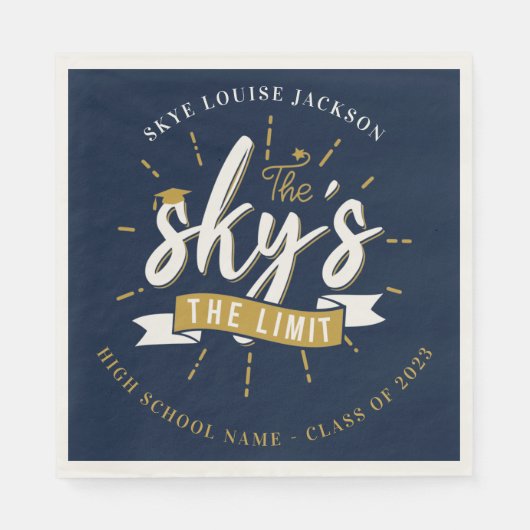 Abschluss 2025 Grad Party Navy Blue Paper Serviette (Vorderseite)