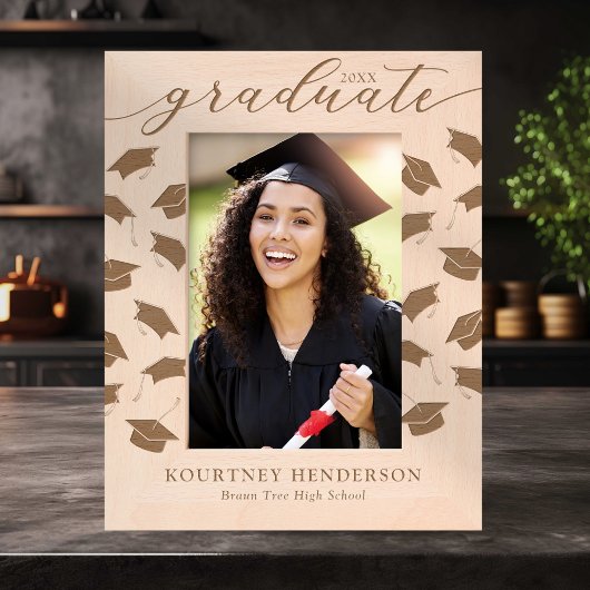 Abschluss 2025 Graduate Cap Geätzte Rahmen