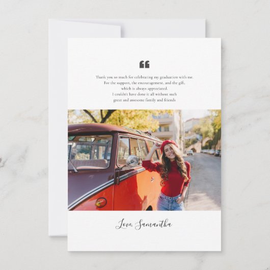 Abschluss 2025 Graduate Fotos Vielen Dank Mitteilungskarte (Rückseite)