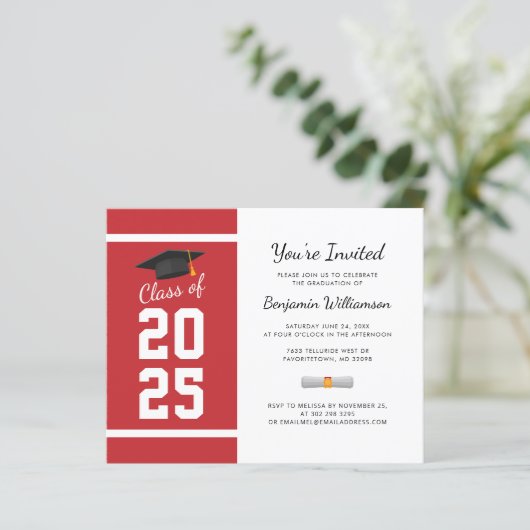Abschluss 2025 Graduate Party Einladung (Stehend Vorderseite)