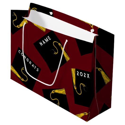 Abschluss 2025 Große Geschenktasche Geschenktüte (Vorderseite Schrägansicht)