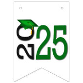 Abschluss 2025 Grün und Schwarz Wimpelkette (Zweite Fahne)