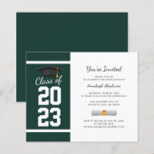 Abschluss 2025 Grüne Grad Party Einladung (Vorne/Hinten)