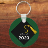 Abschluss 2025 Grüner Keepake Schlüsselanhänger (Rückseite)